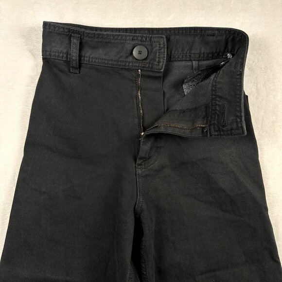 Zara Womens Wide-Leg Raw Hem Jeans Size 0 High Rise Trendy Streetcore Denim - Picture 5 of 9